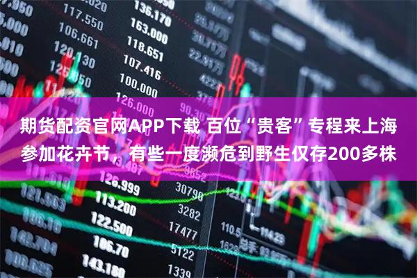 期货配资官网APP下载 百位“贵客”专程来上海参加花卉节，有些一度濒危到野生仅存200多株