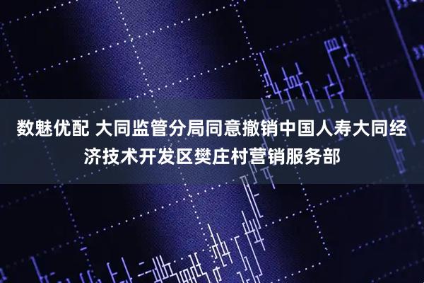 数魅优配 大同监管分局同意撤销中国人寿大同经济技术开发区樊庄村营销服务部